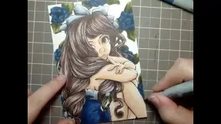 Copic Marker Illustration: Blue Rose
