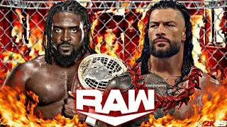 Roman Reigns vs Oba Femi Wwe Raw 08 Feb 2026 Steel cage Wwe2k25 Simulation - FULL MATCH