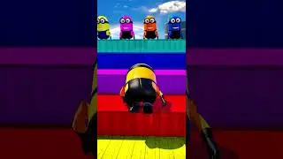 GTA V NEON YELLOW MINION SUPER JUMP WITH COLOUR MINIONS BUT ALL CLEARD #shortsfeed