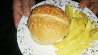 1 plate chicken se banay tray bhar me shami kabab||chicken shami burger with fries.