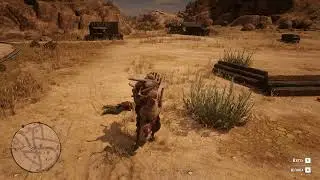 Arthur Morgan picks up Bolero's hat in the Lobos' lair in Gaptooth Ridge in Chapter 2.
