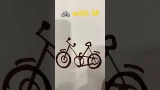 Draw bicycle 🚲 with M #art #draw #drawing #ytshorts #shorts #short #youtubeshorts #shortvideo