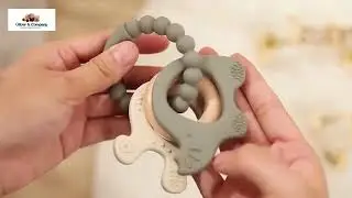 Silicone Teether Ring with Rattle   Baby Teething Toy