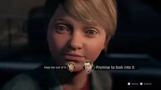 TWIN MIRROR PS4: Sam and Joan reconnect and discuss her dads mysterious death.