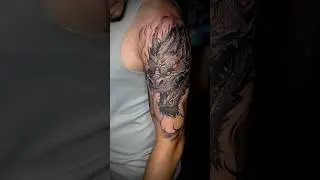 Realistic Dragon tattoo on bicep - Full sleeve tattoo ideas #tattoo #dragontattoo #india #art #usa