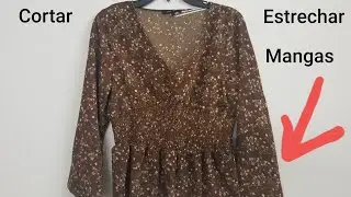 COMO CORTAR Y ESTRECHAR UNA BLUSA DE MANGAS