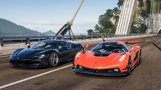 Forza Horizon 5 Drag race: Koenigsegg Jesko vs 1400 HP Ferrari SF90 Stradale