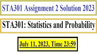 STA301 Assignment # 02 | STA301 Assignment 2 Solution 2023