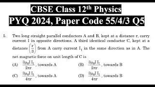 Two long straight parallel conductors A and B, kept at a distance r, carry current I in opposite dir