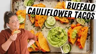Crispy Buffalo Cauliflower Tacos (Gluten-Free, Vegan)