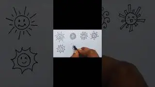 How to draw Sun in different ways for kids 🌞 #sun #sundrawing #shorts #youtubeshorts