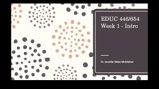Week 1 - Intro to Language and Literacy Development