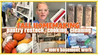 FALL HOMEMAKING VLOG / COOKING, CLEANING, PANTRY RESTOCK + MORE WORK ON THE BASEMENT
