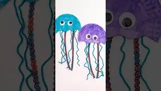 Paper Plate Jellyfish Craft for Kids #kidscraft #easycrafts #shorts