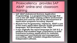 SAP ABAP  online and  classroom  training