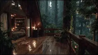 Forest Cabin in the Rainy Night 🌲 | Relaxing Rain Ambience for Sleep