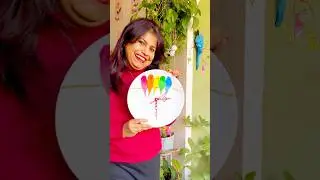 Reuse of old plate to wall clock #diy #clock #diyhomedecor #ytshorts #diydecor #reuse #platepainting