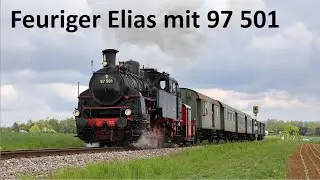 97 501 am Feurigen Elias auf der Strohgäubahn am 05.05.2019
