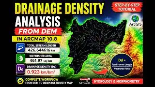 Drainage Density Analysis from DEM in ArcMap: Calculate Drainage Density & Stream Density Using DEM