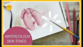 SKIN TONES Tutorial in my WATERCOLOUR SKETCHBOOK: Baby feet | Watercolour TIPS and TECHNIQUES (2020)