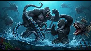 epic king kong and gorilla fight monsters in the deep sea ultimate battle