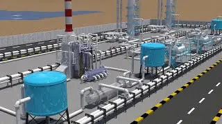 Проектирование завода по производству стирола в химической промышленности: 3D-анимация с конверсией этилбензола