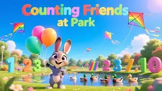 Counting Friends at the Park 🌳🐰🎈 | Fun Numbers Song 1 to 10 for Kids