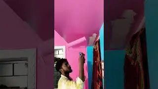 Wall painting Pink colour fast code🏡🖌️🎨#highlights #viralvideo #shorts #trend #painter #wallpainting