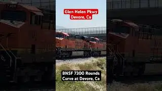 BNSF Intermodal Train at Devore, San Bernardino, Ca #shorts #bnsf