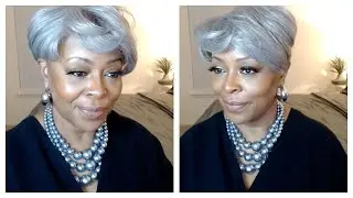 Парик Sensationnel Beline Barelace Silver Storm Grey, изысканная короткая стрижка с зауженными ко...