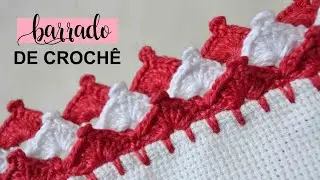 BARRADO DE CROCHÊ LINDO COM DUAS CORES #292 | BICO DE CROCHÊ