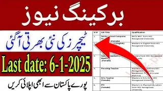 Regular Teaching Jobs | Subjects Base Jobs | Last date 06-01-2024