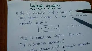 Poisson's Equation and Laplace's Equation