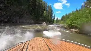 Jet Boating Northern Alberta River. Rough Water, Big Rocks & Beautiful Waterfalls in the Mountains!