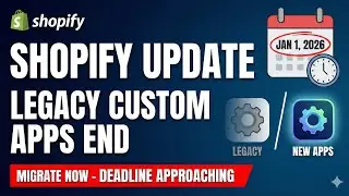 Обновление Shopify: поддержка устаревших пользовательских приложений прекратится 1 января 2026 года.