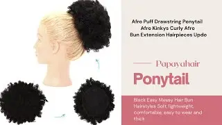 Afro Puff Drawstring Ponytail High Updo Hair Bun Human Hair for Black Women