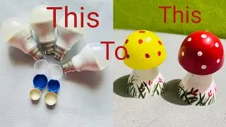 fused bulbs turned in to this beautiful mushrooms 🍄|easy craft idea's from fused bulbs 💡