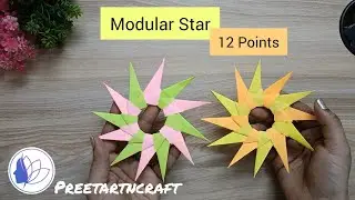 How To Make Modular Star 🌟 12 Points | Sticky Notes Craft Ideas | No Glue | Easy To Make.