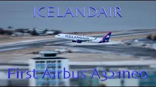 Icelandair First Airbus A321 lowpass over Reykjav&iacute;k