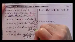 Calcul litt&eacute;ral   Les techniques de r&eacute;ductions de sommes et de produits en 4&egrave;me 2019 2020