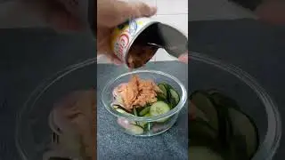 cucumber salad and tuna for dinner