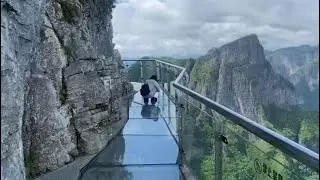 Glass Skywalk at Tianmen Cliffside , Jhangjiajie #glassskywalk
