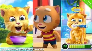 Talking ginger 2🫐🍉🫒🍠🍏🍎🍒🍇|eating food|fun with music#talking ginger|@talking tom story