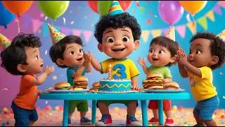 🎂 Happy Birthday Song for Toddlers | Cute 3rd Birthday Celebration Rhyme 🎉 Kids Party Song