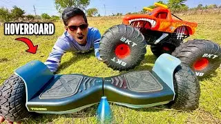 Fastest Electric Hoverboard Vs RC Monster jam Eltoro Car Unboxing & Fight - Chatpat toy tv