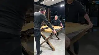 Live Edge Chestnut & Clear Epoxy River Table | Handmade Wood Resin Dining Table 🌳 #epoxy #handmade