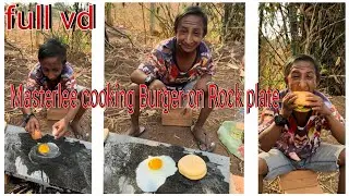 #masterlee cooking Burger 🍔 on rock plate