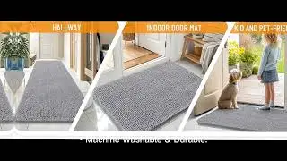 OLANLY 30x20 Grey Chenille Bath Rug &ndash; Soft & Absorbent