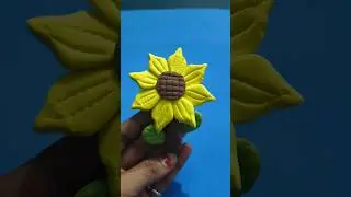 easy diy cute sunflower #diy #artscraft #craft #clay  #trendingshorts #trend #viral #shorts #art