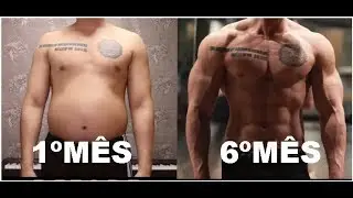 Transformação 6 meses academia - Treino (antes e depois)